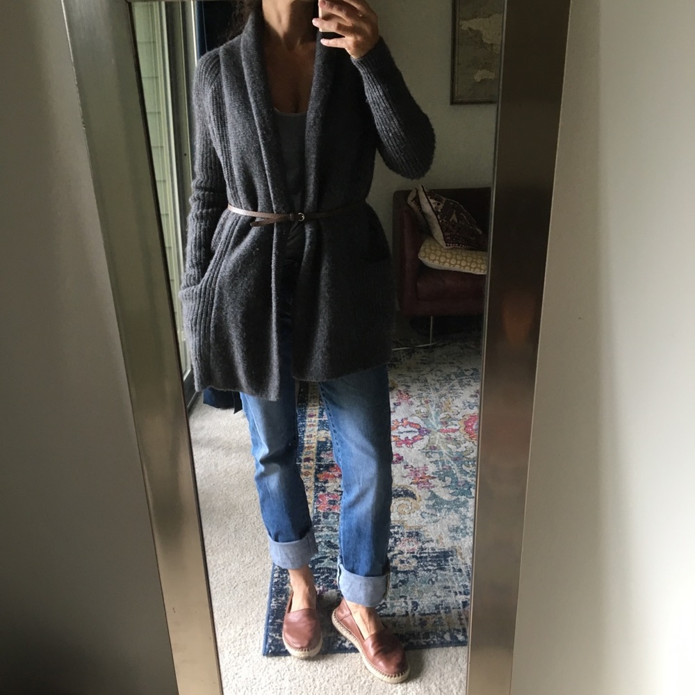 Sold-J crew oversized chunky knit gray cardigan - Picture 6 of 6